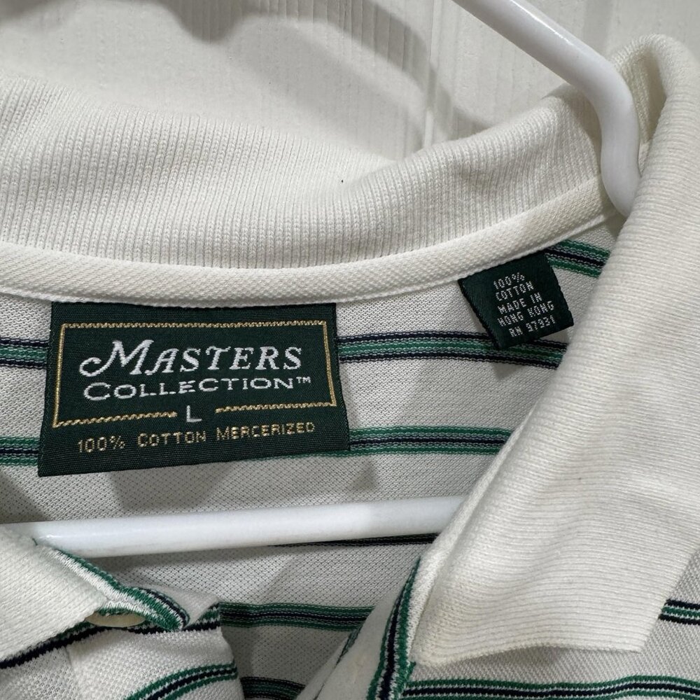 PGA Masters Collection Augusta Nationals‎ Golf Polo Shirt Size L Green Striped - Picture 3 of 6